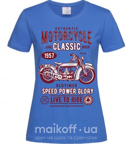 Жіноча футболка Motorcycle Classic Яскраво-синій фото