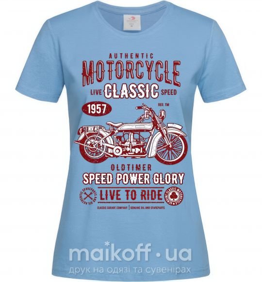 Жіноча футболка Motorcycle Classic Блакитний фото