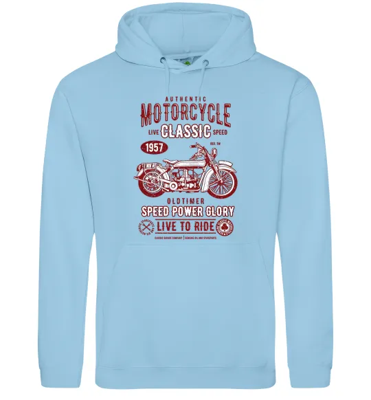 Чоловіча толстовка (худі) Motorcycle Classic Блакитний фото