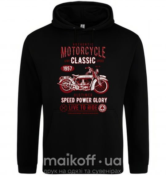 Мужская толстовка (худи) Motorcycle Classic Черный фото