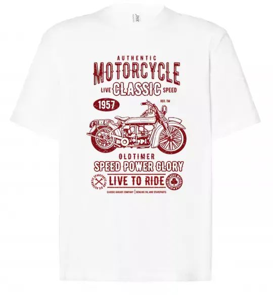 Футболка Оверсайз Motorcycle Classic Белый фото