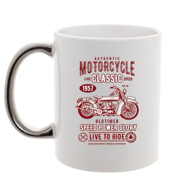 Чашка с цветной ручкой Motorcycle Classic Серебро фото