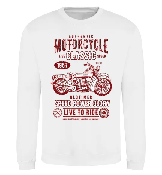 Світшот Motorcycle Classic Білий фото