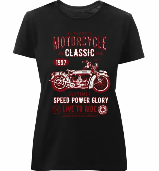 Женская премиум футболка Motorcycle Classic Черный фото