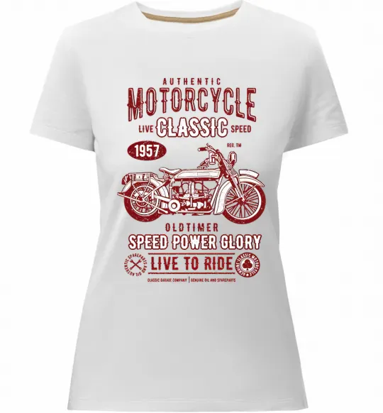 Женская премиум футболка Motorcycle Classic Белый фото