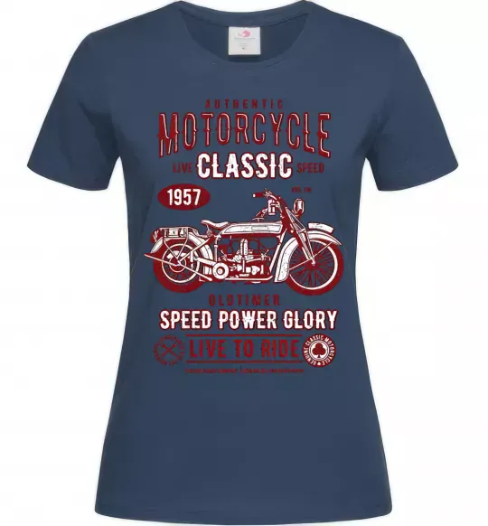Жіноча футболка Motorcycle Classic Темно-синій фото