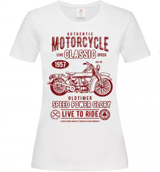 Жіноча футболка Motorcycle Classic Білий фото