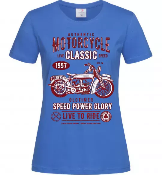 Жіноча футболка Motorcycle Classic Яскраво-синій фото