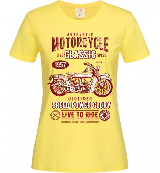 Жіноча футболка Motorcycle Classic Лимонний фото