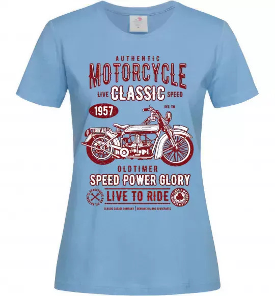 Жіноча футболка Motorcycle Classic Блакитний фото