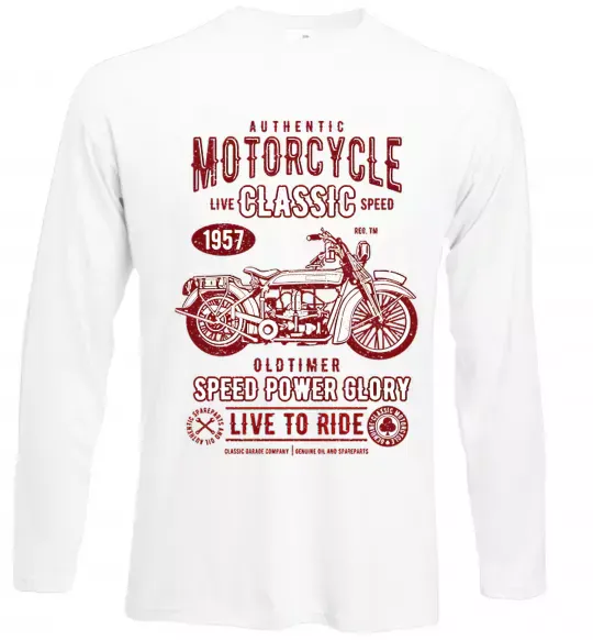 Лонгслив Motorcycle Classic Белый фото