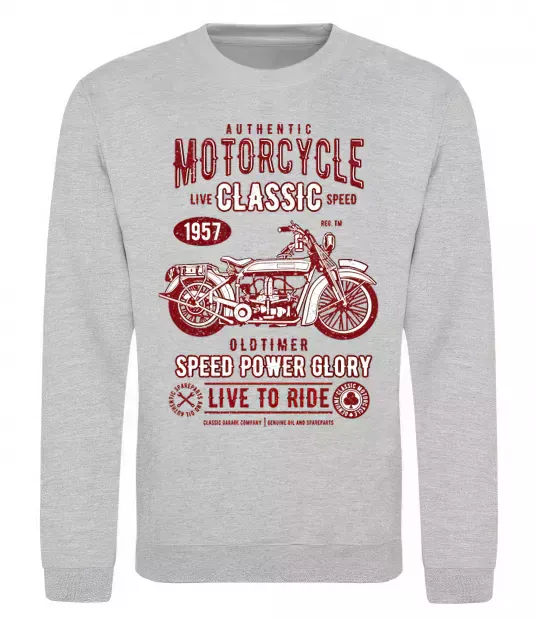 Свитшот Motorcycle Classic Серый меланж фото