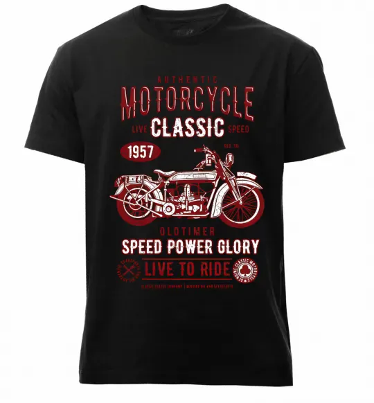Мужская премиум футболка Motorcycle Classic Черный фото