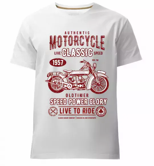 Мужская премиум футболка Motorcycle Classic Белый фото