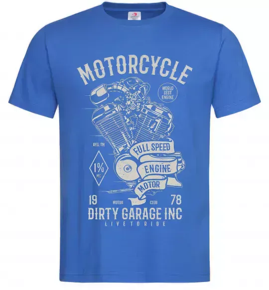 Чоловіча футболка Motorcycle Full Speed Engine Яскраво-синій фото
