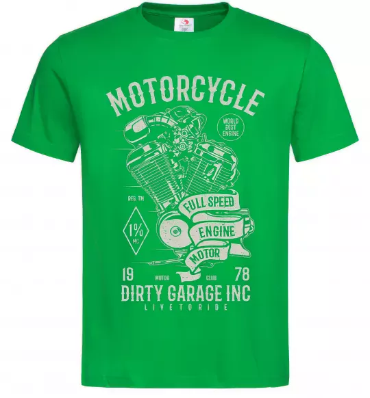 Чоловіча футболка Motorcycle Full Speed Engine Зелений фото