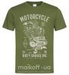 Чоловіча футболка Motorcycle Full Speed Engine Оливковий фото