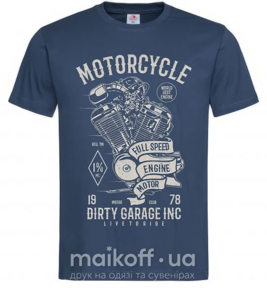 Мужская футболка Motorcycle Full Speed Engine Темно-синий фото