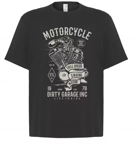 Футболка Оверсайз Motorcycle Full Speed Engine Черный фото
