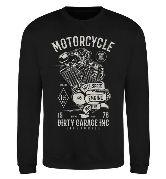 Світшот Motorcycle Full Speed Engine Чорний фото