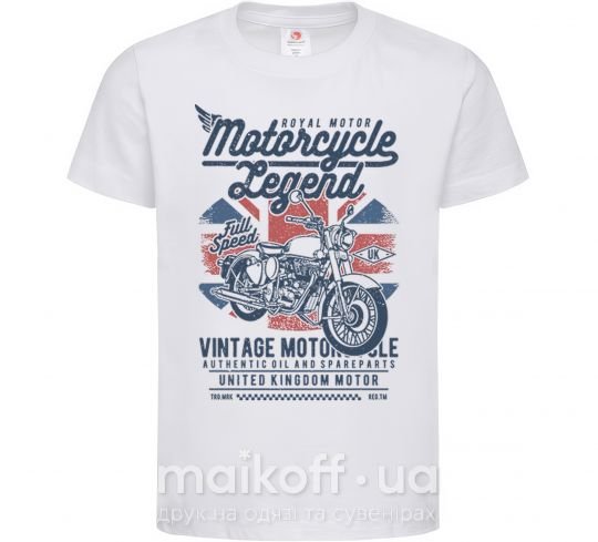 Детская футболка Motorcycle Legend Белый фото