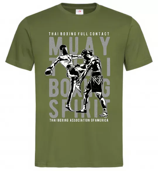 Чоловіча футболка Muay Thai Оливковий фото