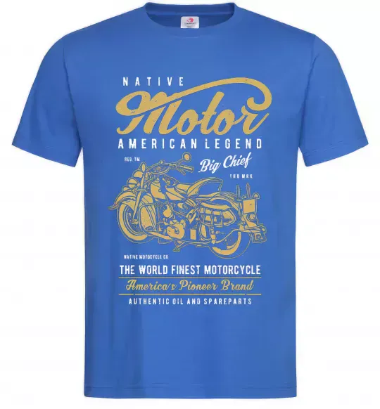 Мужская футболка Native Motorcycle Ярко-синий фото