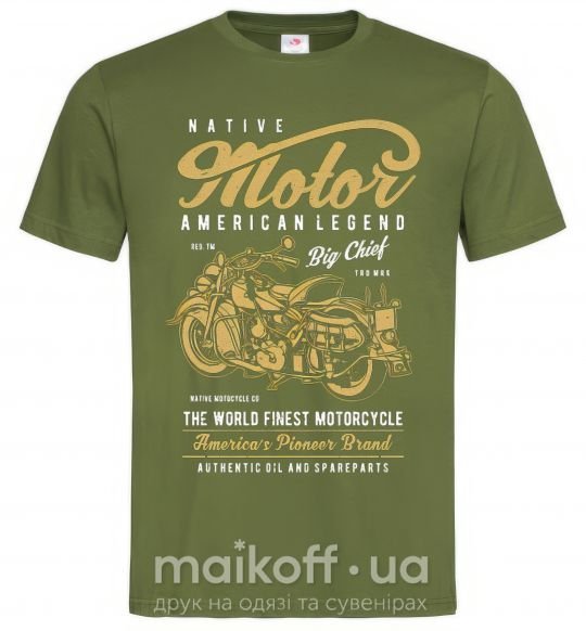 Чоловіча футболка Native Motorcycle Оливковий фото