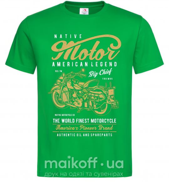 Мужская футболка Native Motorcycle Зеленый фото
