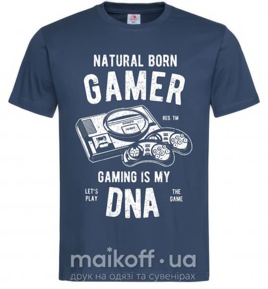 Чоловіча футболка Natural Born Gamer Темно-синій фото