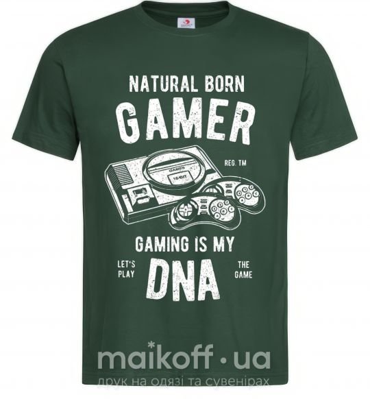Мужская футболка Natural Born Gamer Темно-зеленый фото