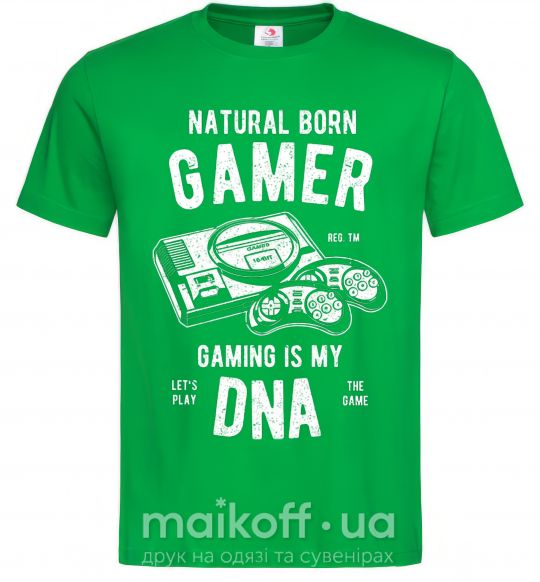 Мужская футболка Natural Born Gamer Зеленый фото