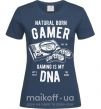 Жіноча футболка Natural Born Gamer Темно-синій фото