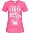 Женская футболка Natural Born Gamer Ярко-розовый фото