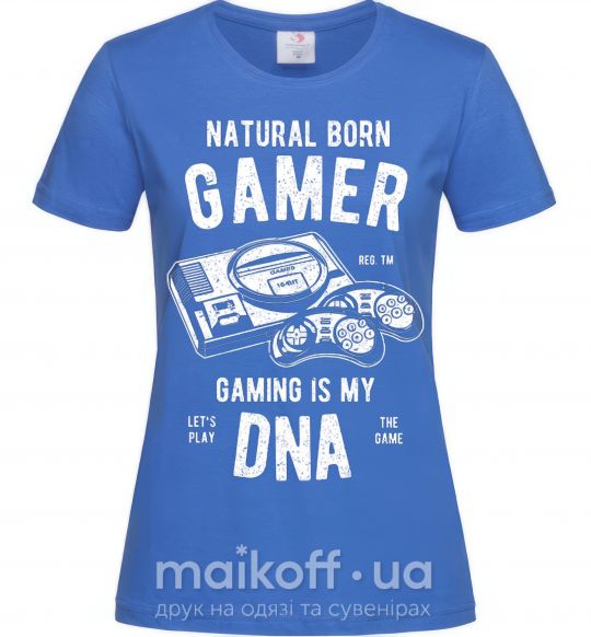 Женская футболка Natural Born Gamer Ярко-синий фото