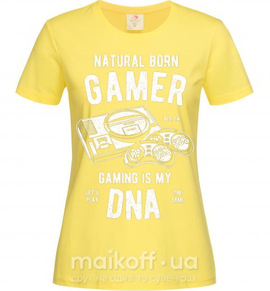 Жіноча футболка Natural Born Gamer Лимонний фото
