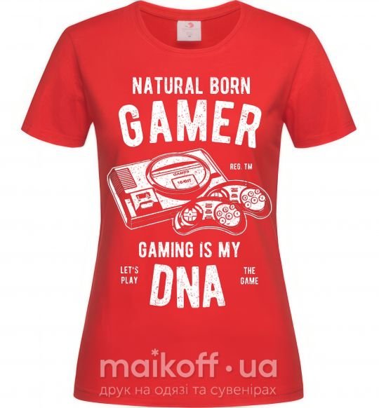 Жіноча футболка Natural Born Gamer Червоний фото