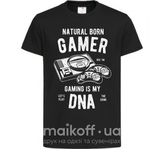 Дитяча футболка Natural Born Gamer Чорний фото