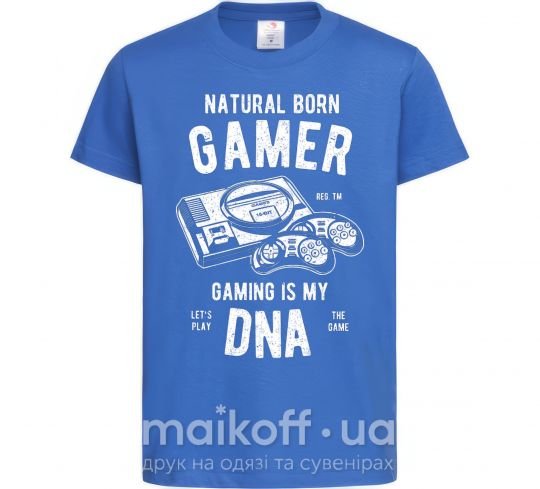 Дитяча футболка Natural Born Gamer Яскраво-синій фото