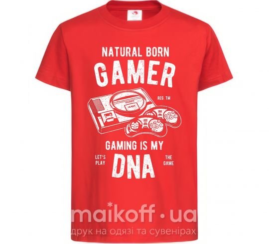 Дитяча футболка Natural Born Gamer Червоний фото