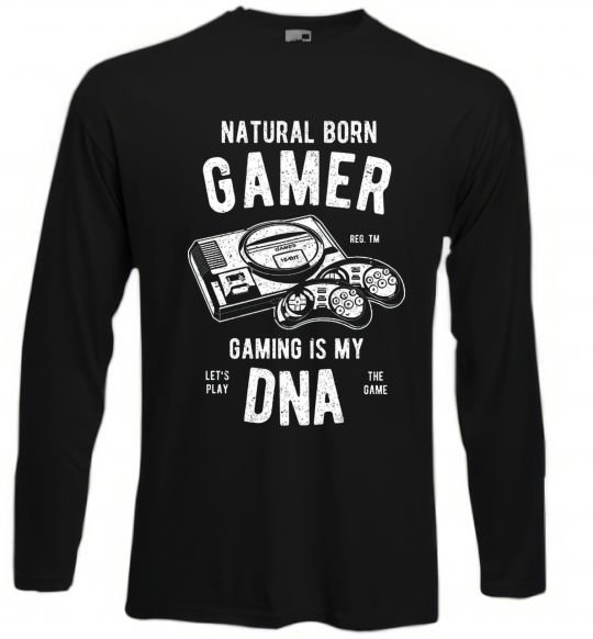 Лонгслів Natural Born Gamer Чорний фото