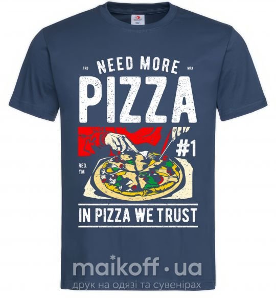 Чоловіча футболка Need More Pizza Темно-синій фото