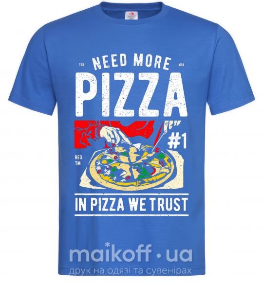 Мужская футболка Need More Pizza Ярко-синий фото