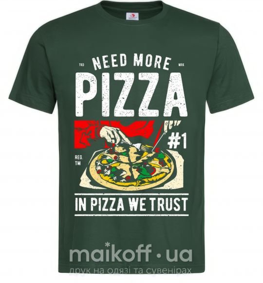 Мужская футболка Need More Pizza Темно-зеленый фото