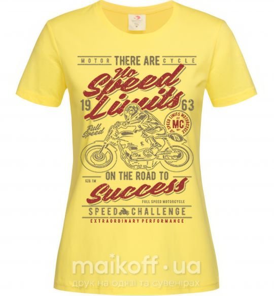 Жіноча футболка No Speed Limits Лимонний фото