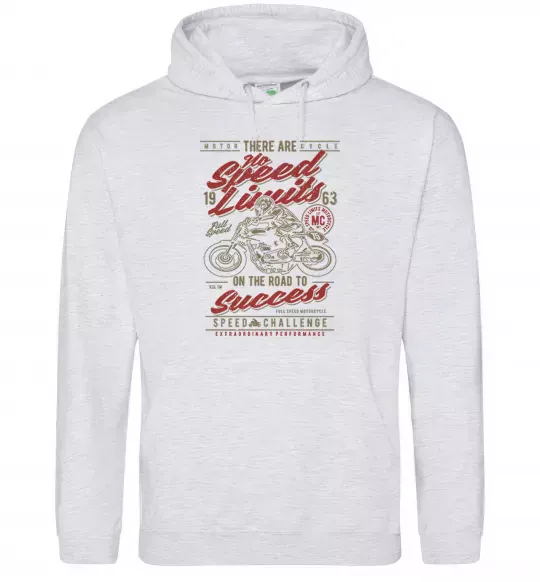 Мужская толстовка (худи) No Speed Limits Серый меланж фото