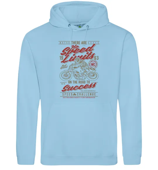 Мужская толстовка (худи) No Speed Limits Голубой фото