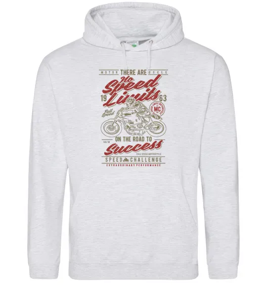 Женская толстовка (худи) No Speed Limits Серый меланж фото