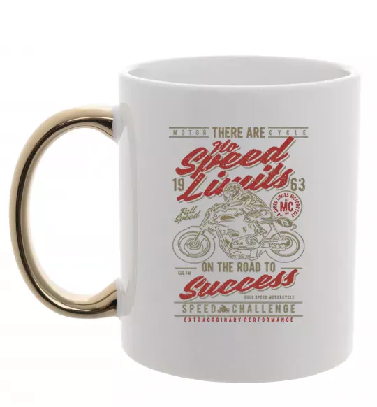 Чашка с цветной ручкой No Speed Limits Золото фото