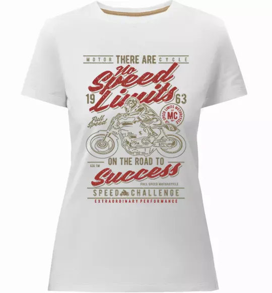 Женская премиум футболка No Speed Limits Белый фото